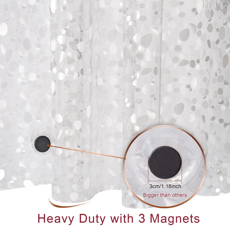 Bostofy Extra Long Shower Curtain Liner, Heavyweight Liner with Magnets and Rust-Proof Metal Grommets, Waterproof Shower Liner for Bathroom, 72' W x 78' H - Image 3
